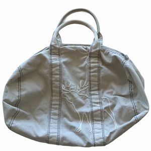 Abercrombie gray duffle bag with zipper & moose